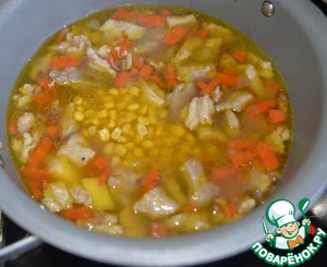 Густой суп с фасолью и кукурузой